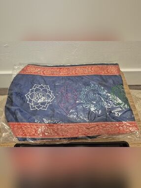New Blue chakra embroidered yoga mat bag.